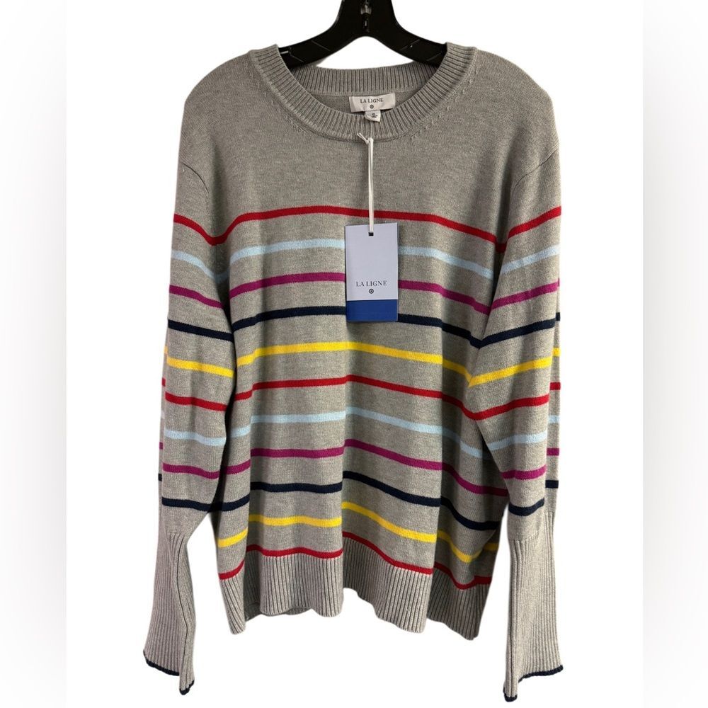 NWT La Ligne x Target Gray Striped Sweater Cashmere Blend Plus Size 1X